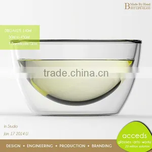 Double Wall Clear Glass Small Dessert Bowls thumbnail-1