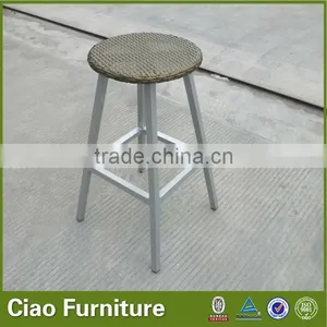 Club Artificial Rattan Bar Stool Round Bar Stool thumbnail-1