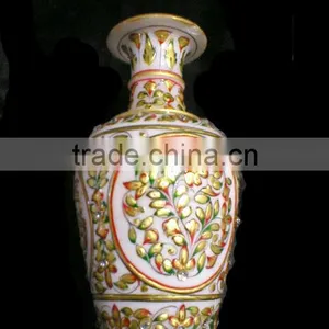 Marble Flower Vase, Decorative Flower Pot, Hand Made Marble Flower Vases, Craft Flower Pot, Flowers Pot, thumbnail-1
