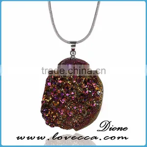 Precious Genuine Natural Agate Drusy Pendant Charm Druzy Stones Wholesale thumbnail-3