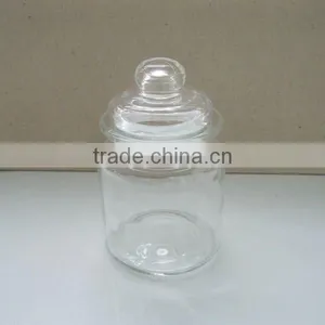 Clear Glass Jar With Dome Lid thumbnail-1