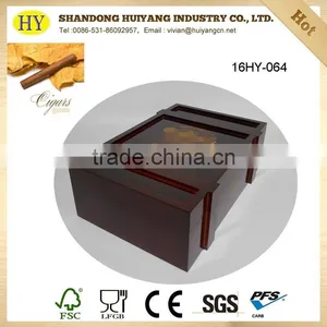 Glossy Red Color Pine Luxury Wood Cigar Box Humidors thumbnail-3