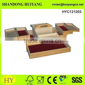 Promotional Custom Design Wooden Sewing Box Wood Fold-Out Accordion Sewing Craft Storage Box thumbnail-2
