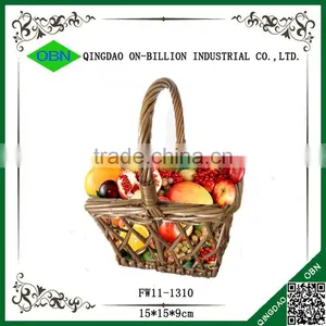 Decorative Woven Wicker Fruit Basket thumbnail-1