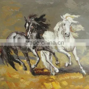 Palette Knife Oil Painting of Running Horses thumbnail-1
