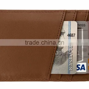 RFID Blocking Genuine Slim Leather Wallet Credit Card Case Sleeve Card Holder With Painted Edges thumbnail-2