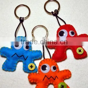 Hot 2017 Best Selling High Quality New Product Decorative Custom Handmade Fabric China Supplier Felt Keychain Wholesale thumbnail-1
