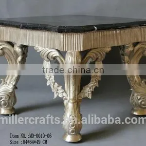Champagne Color Coffee Table With Marble Top,French Furniture thumbnail-1