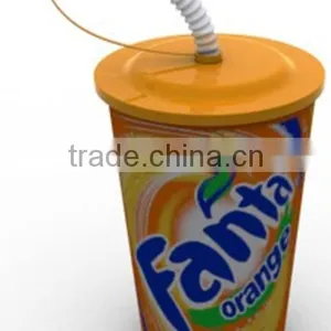 2017 Promotional Item PP Kids Plastic Cups With Straw for Trading thumbnail-1