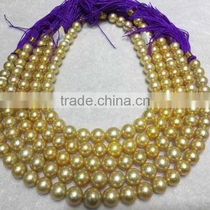 12-13mm Wholesale Genuine Golden South Sea Pearl Strands thumbnail-1