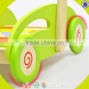 Wholesale Top Quality Wooden Baby Blocks Cart Toy Colorful Wooden Baby Blocks Cart Push Walker W16E027 thumbnail-5