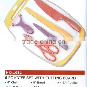 Hot Sale 6pc Knife Set With Cutting Board thumbnail-2