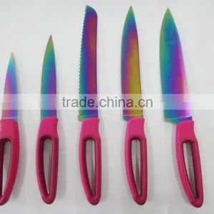 5pc Plating Titanium Kitchen Knife Set thumbnail-1