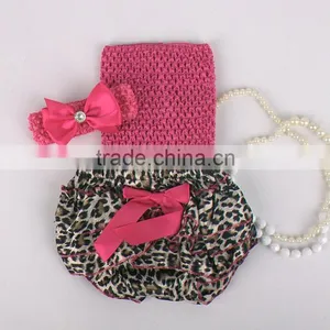 2015 Adorable Baby Diaper and Crochet Tube Top3 Sets , Satin Baby Bloomers, Baby Ruffle Bloomers thumbnail-6