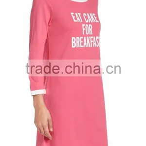 Sexy Sleep Shirt Wholesale Custom Made in China Graphic Cotton Ladies Sleep Shirt thumbnail-5
