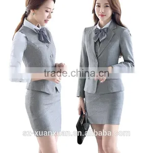 Custom Fashion Women Unifiorm Suit 3 Pieces for Hotel/ Office/ Long Sleeve Uniform thumbnail-3