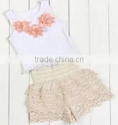 2017 Kids Stocks Cute Baby Girl Summer Sleeveless2 Pcs Baby Clothes/ Clothing thumbnail-4