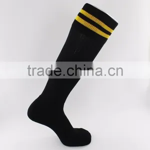 Custom Black Nylon Football Socks With Strip thumbnail-2