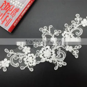 Wedding Flower Embroidery Lace Fabric 3d Flower Wedding Dress Lace Applique thumbnail-3