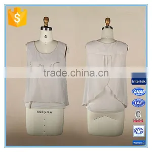 2016 Newest Women Top Clothing Sleeveless Chiffon Bead For Saree Blouse thumbnail-1