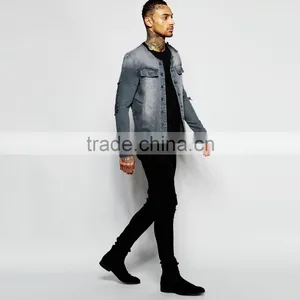Cool Ripped Cheap Windbreaker Jacket With Button for Men 2016 thumbnail-4