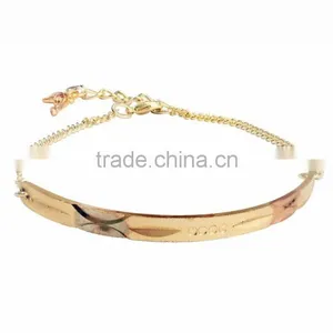 Micron Finish Silver Plated Imitation Bangle Bracelet With Extension Link Chain thumbnail-1