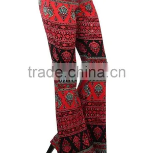MGOO New Arrival Custom Print Velvet Leggings Flare Leg Opening Vintage High Waist Polyester Spandex Pants thumbnail-5