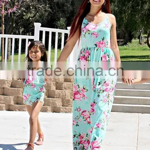 Adorable Summer Long Dress Mommy And Me Maxi Dress Girl Romper Baby Dress Pictures thumbnail-2