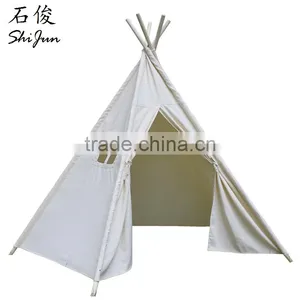 ShiJ Tipi 5-Walls Beige 100% Cotton Teepee Tent thumbnail-1