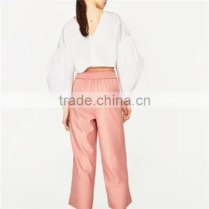 2017 Dongguan Wholesale OEM Casual Cropped Pants for Women thumbnail-5