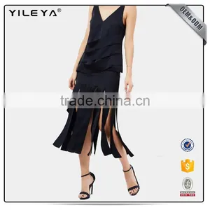 High Slit Maxi Dress Elegant Hollow Out Evening Fashion Dreese Long Dress thumbnail-1