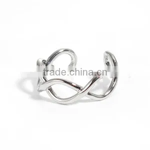 Copper Open Rings Silver Tone Hollow Marquise thumbnail-1