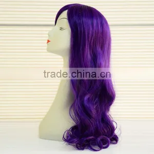 Cheap Factory Price Heat Resistant Synthetic Hair Long Lady Cosplay Wig Purple Wig thumbnail-3