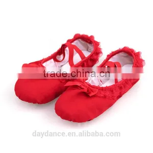New Fashion Girls Canvas Soft Sole Lace Shoes Children Kids Ballet Dance Shoes thumbnail-5