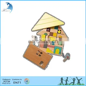Make Design Small Toy Puzzle Education Montessori Wooden House thumbnail-1