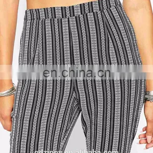 New Style Ladies Casual Vertical Stripe Flare Pants thumbnail-4