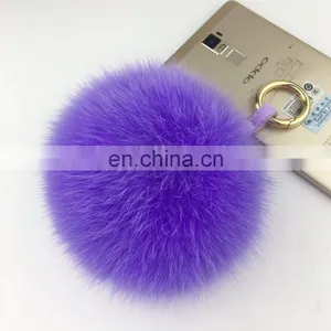 Womens Bag Decoration Charm Handbag Pompom Real Fox Fur Keychains thumbnail-3