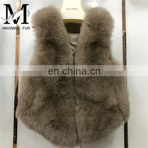 2017 New Jiaxing Winter Warm Fsahion Long Women Fox Fur Vest Real Fox Fur Coat thumbnail-2