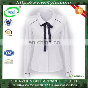 Latest Shirt Design For Women,Lady White Blouse thumbnail-1