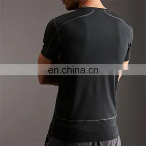 Black Stretch Short Sleeve Sports Custom Tee Shirt thumbnail-2