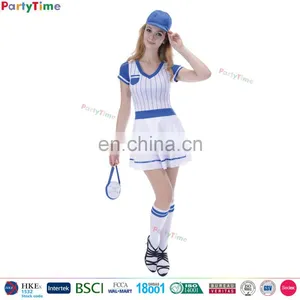 TGT01 Wholesale Party Halloween Carnival Dress Sexy Sports Girls Short Sleeve Dress Baseball Costume thumbnail-1