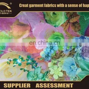 2016 Fashion Design Knit Stain Silk Digital Printed Fabric High Quality Stain Fabric thumbnail-1