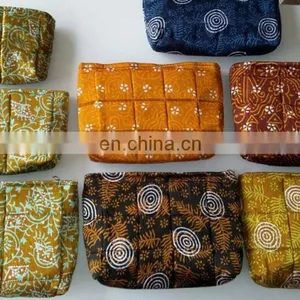 Handmade Brilliant Handstitched Moroccan Silk Printed Designer Clutch Women's Makeup Bag thumbnail-1