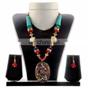 Indian Costume Jewellery -Pearl Necklace Set- thumbnail-3