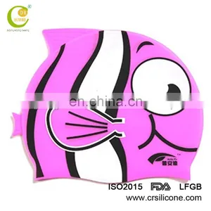 Adult/Kid Sizes Customized Logo Printed Waterproof Silicone Swimming Cap thumbnail-1