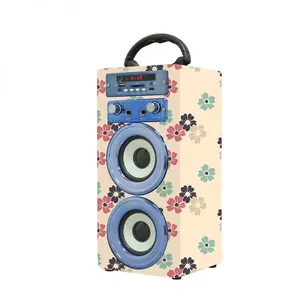Christmas Gifts Promotion Party Speaker Outdoor Wooden 1000MAH Battery OEM/ODM With TF Card/AUX/FM Radio Stereo Music System thumbnail-3