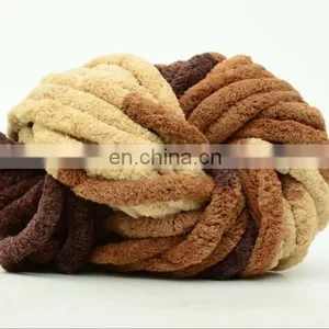 MIX COLOR Knit Vegan Yarn 100% Polyester Chenille Yarn Super Chunky Velvet Big Crochet Yarn thumbnail-5