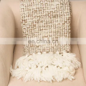 High Quality Stock Products Decorative 50*60'' Woven Throw Blanket With Tassels thumbnail-5