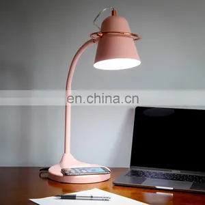 2020 Latest Style USB QI Wireless Charging Stepless Dimming Table Lamp Touch Control Led Table Lamp thumbnail-3
