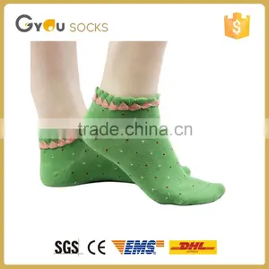 New Design Solid Color Jacquard Lace Boot Socks for Girls thumbnail-1